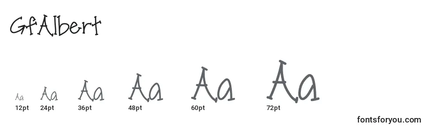 GfAlbert Font Sizes