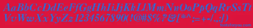 フォントCaslonaRegular – 赤い背景に青い文字