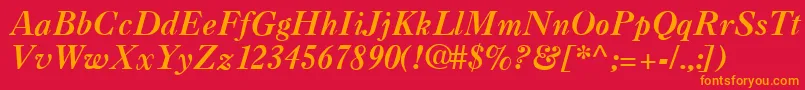 CaslonaRegular Font – Orange Fonts on Red Background