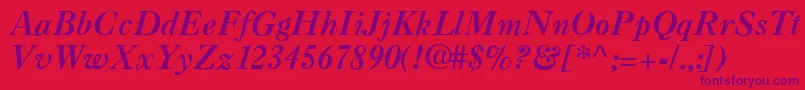 CaslonaRegular Font – Purple Fonts on Red Background