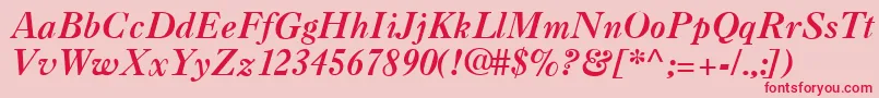 CaslonaRegular Font – Red Fonts on Pink Background