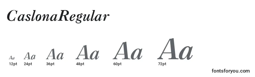Размеры шрифта CaslonaRegular