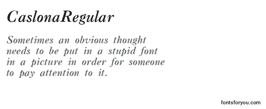 Review of the CaslonaRegular Font