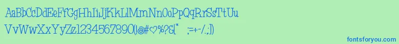 OhJanuary Font – Blue Fonts on Green Background