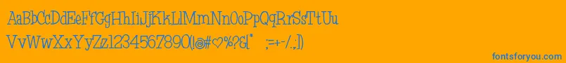OhJanuary-Schriftart – Blaue Schriften auf orangefarbenem Hintergrund