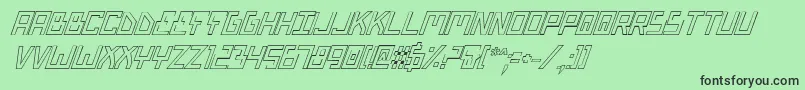 BionicTypeOutItalic-Schriftart – Schwarze Schriften auf grünem Hintergrund