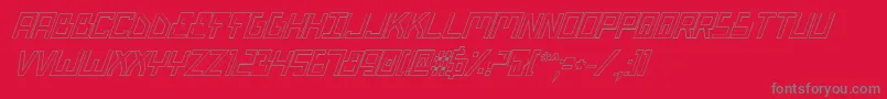BionicTypeOutItalic Font – Gray Fonts on Red Background