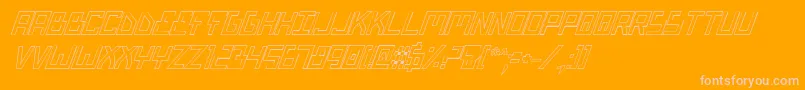 BionicTypeOutItalic-Schriftart – Rosa Schriften auf orangefarbenem Hintergrund