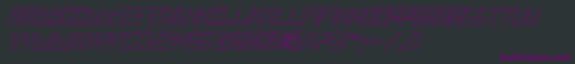 BionicTypeOutItalic Font – Purple Fonts on Black Background