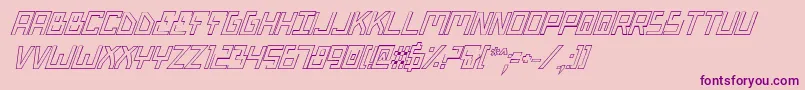 Czcionka BionicTypeOutItalic – fioletowe czcionki na różowym tle