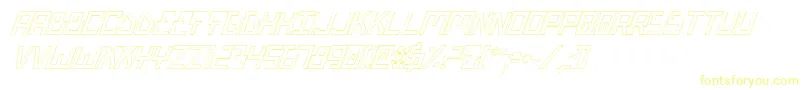 BionicTypeOutItalic Font – Yellow Fonts on White Background