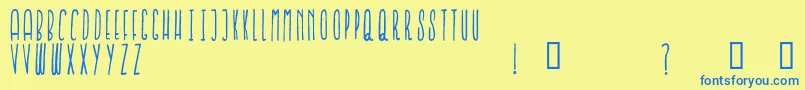 Czcionka IronFurnaces – niebieskie czcionki na żółtym tle