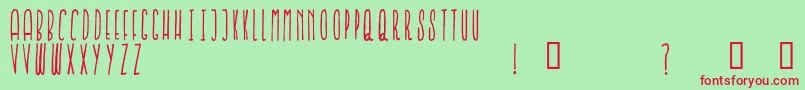 フォントIronFurnaces – 赤い文字の緑の背景