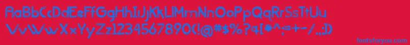 fuente BmdWhenItRainsOldVersion – Fuentes Azules Sobre Fondo Rojo