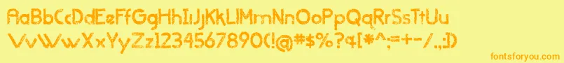 fuente BmdWhenItRainsOldVersion – Fuentes Naranjas Sobre Fondo Amarillo