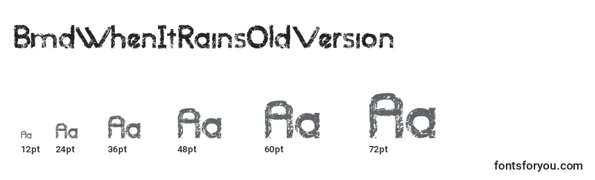 BmdWhenItRainsOldVersion Font Sizes