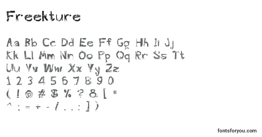 Шрифт Freekture – алфавит, цифры, специальные символы