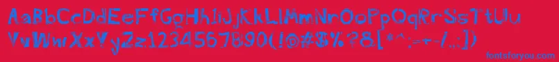 Freekture Font – Blue Fonts on Red Background