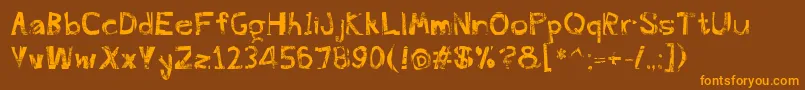 Freekture-Schriftart – Orangefarbene Schriften auf braunem Hintergrund