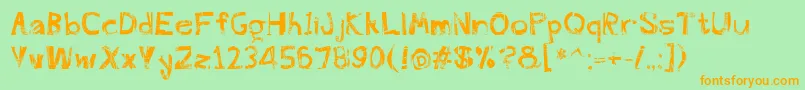 Freekture Font – Orange Fonts on Green Background