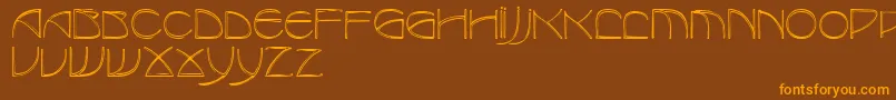 Fonte RedjaminRegular – fontes laranjas em um fundo marrom