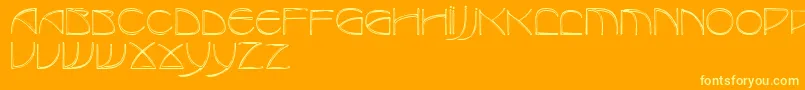 Czcionka RedjaminRegular – żółte czcionki na pomarańczowym tle