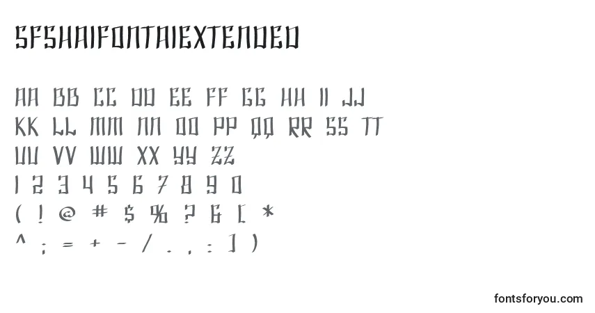 A fonte SfShaiFontaiExtended – alfabeto, números, caracteres especiais