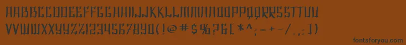 フォントSfShaiFontaiExtended – 黒い文字が茶色の背景にあります