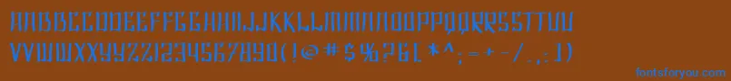 フォントSfShaiFontaiExtended – 茶色の背景に青い文字