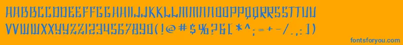 フォントSfShaiFontaiExtended – オレンジの背景に青い文字