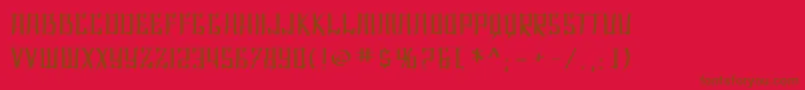 フォントSfShaiFontaiExtended – 赤い背景に茶色の文字