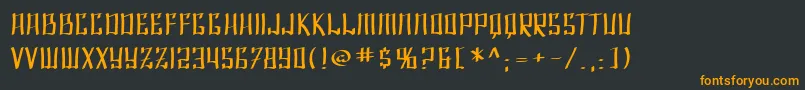 フォントSfShaiFontaiExtended – 黒い背景にオレンジの文字