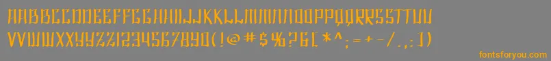 フォントSfShaiFontaiExtended – オレンジの文字は灰色の背景にあります。