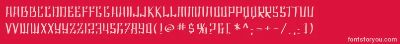 フォントSfShaiFontaiExtended – 赤い背景にピンクのフォント