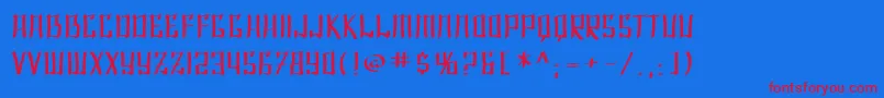 SfShaiFontaiExtended Font – Red Fonts on Blue Background