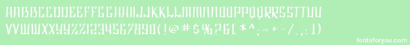 フォントSfShaiFontaiExtended – 緑の背景に白い文字