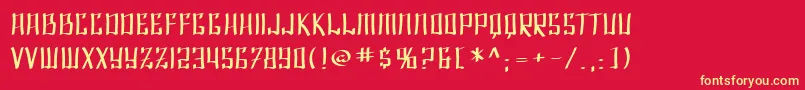 フォントSfShaiFontaiExtended – 黄色の文字、赤い背景