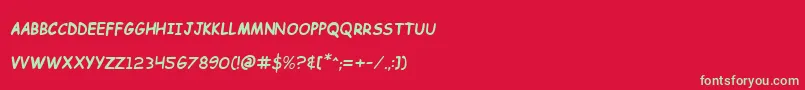 フォントKidcobalt – 赤い背景に緑の文字