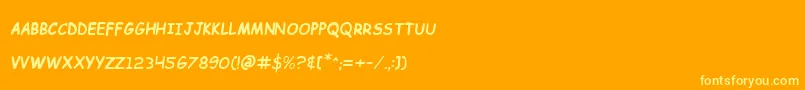 フォントKidcobalt – オレンジの背景に黄色の文字