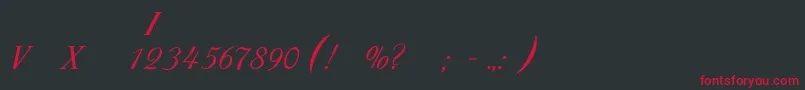 Pompadur Font – Red Fonts on Black Background