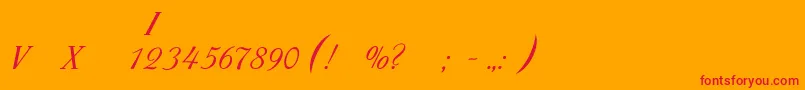 Pompadur Font – Red Fonts on Orange Background
