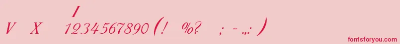 Pompadur-Schriftart – Rote Schriften auf rosa Hintergrund