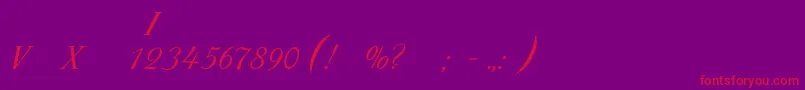 Pompadur Font – Red Fonts on Purple Background