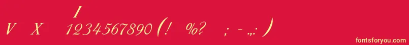 Pompadur Font – Yellow Fonts on Red Background