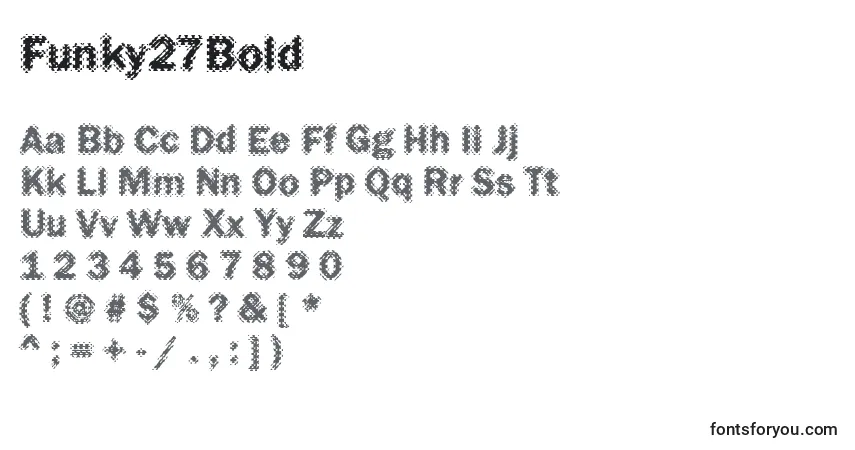 Шрифт Funky27Bold – алфавит, цифры, специальные символы