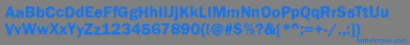 Funky27Bold-Schriftart – Blaue Schriften auf grauem Hintergrund