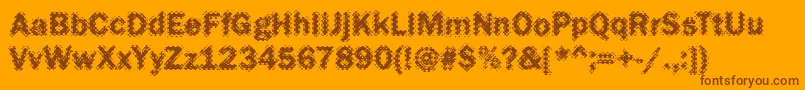 Funky27Bold Font – Brown Fonts on Orange Background