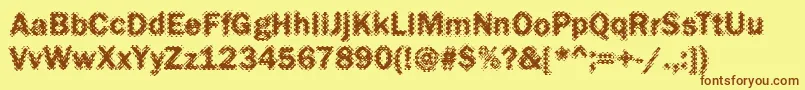 Funky27Bold Font – Brown Fonts on Yellow Background