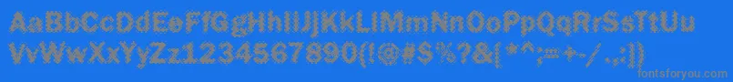 Funky27Bold-Schriftart – Graue Schriften auf blauem Hintergrund