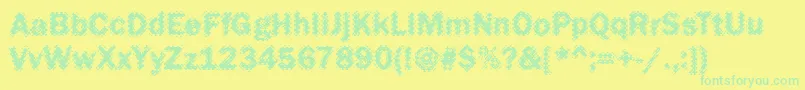 フォントFunky27Bold – 黄色い背景に緑の文字